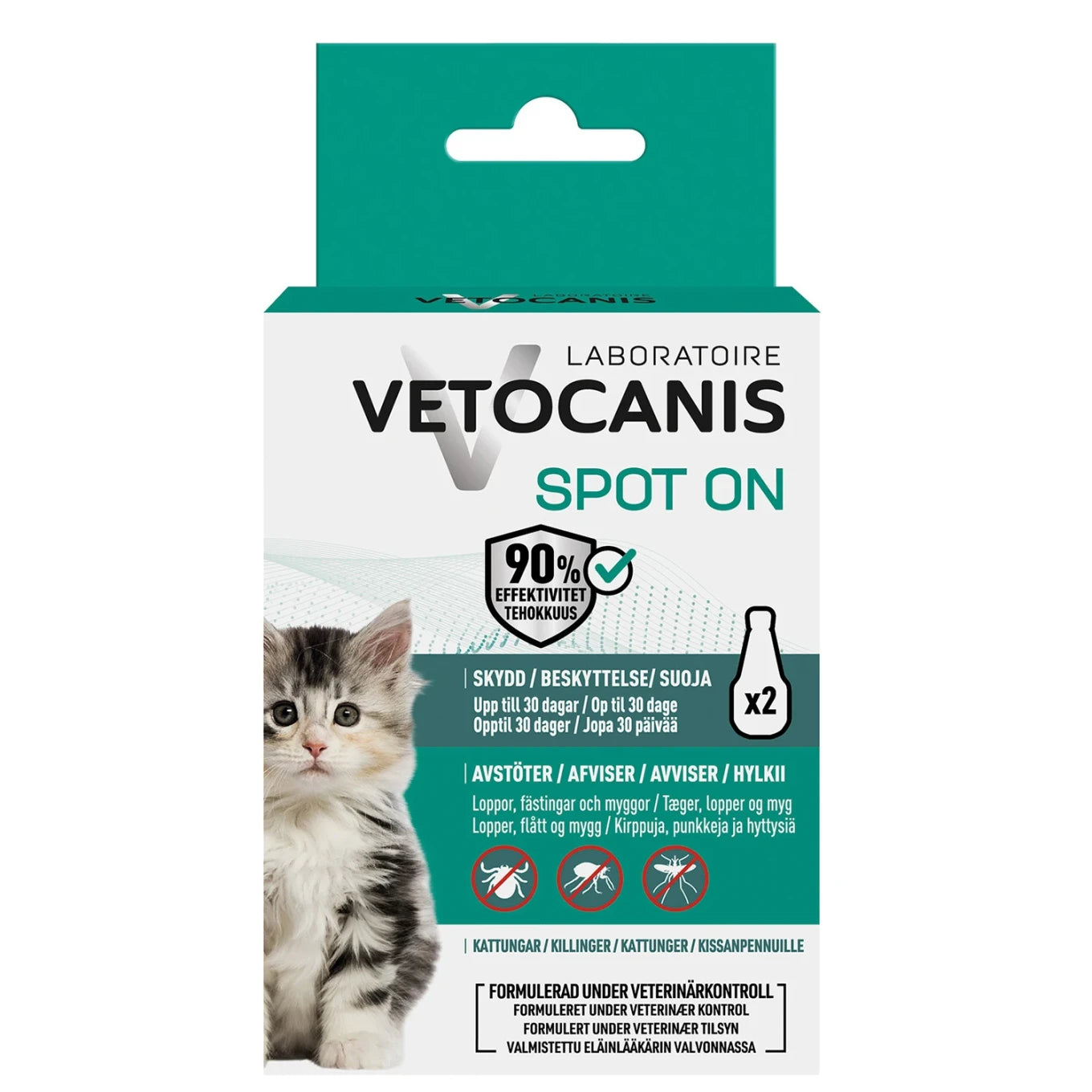 Anti-parasit Spot On Kattunge Vetocanis 2x0,60ml