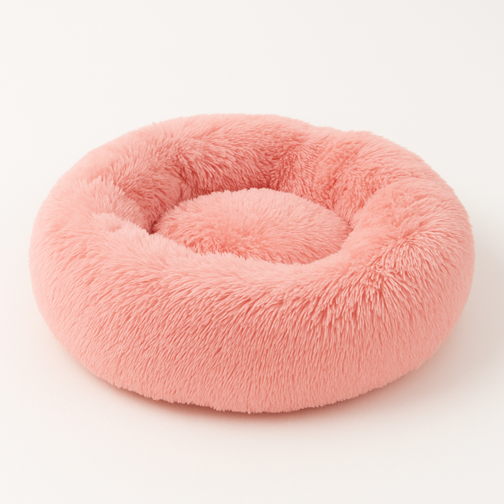 Rosa WiggleBed hundbädd i lugnande design för små och medelstora hundar